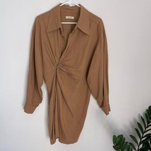 NOCTURNE Linen & Cotton Blend Asymmetrical Blouse Size Medium